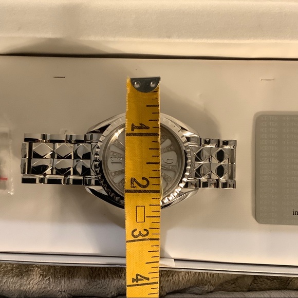 VTG 2009 Genuine Swiss ICETEK Watch Custom S.S band . Platinum/diamond spinner - Picture 14 of 16